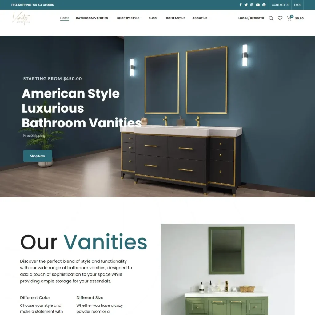 Vanity Shopping | Project | Waheed WPDev